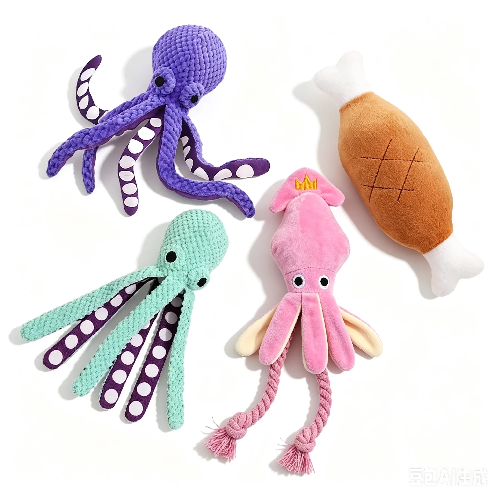 Squeaky Octopus Plush Dog Toy Indestructible Teething Chew Toy Interactive Sound Pet Stress Relief Boredom Toy for Dogs and Cats
