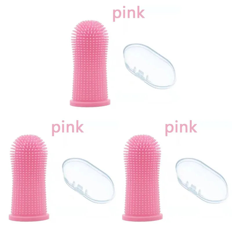1/2/3pcs Dog Super Soft Pet Finger Toothbrush Teeth Cleaning Bad Breath Care Nontoxic Silicone Tooth Brush Tool