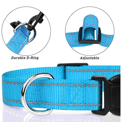10 Colors Pet Dog Collar Nylon Neck Collar for Small Mdium Large Dog Chihuahua Leash Reflective Collars Supplies Pet Accessories