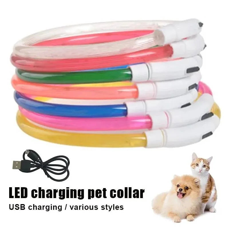 3 Modes Usb Dog Luminous Charge Collar Led Cat Dogs Collars Detachable Night Led Glow Dog Loss Prevention Collar Pet Accessories