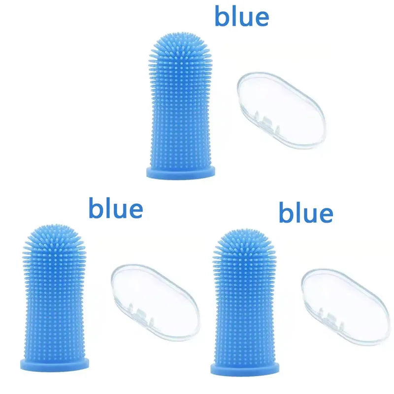 1/2/3pcs Dog Super Soft Pet Finger Toothbrush Teeth Cleaning Bad Breath Care Nontoxic Silicone Tooth Brush Tool