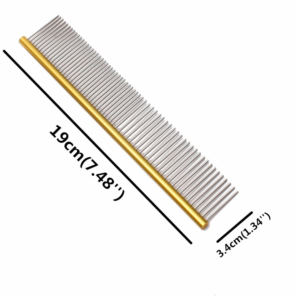 Pet Comb Aluminium Handle Dog Grooming Comb Colorful Cat Flur Comb Light Colorful Brush for Pet Salon Dropshipping