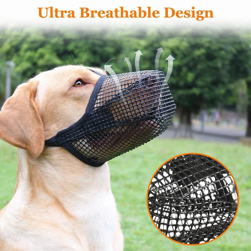 Winter Adjustable Dog Mouth Cover Anti-Bite Breathable Pet Mask for Water Drinking Lick Control