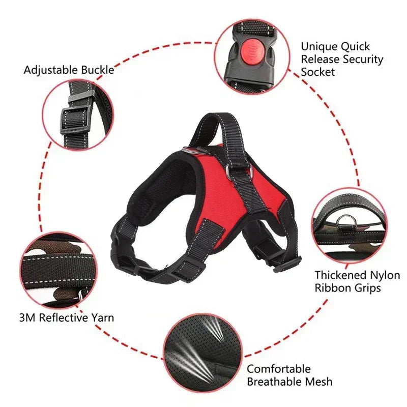Adjustable Dog Harness Pet Large Dog Walk Out Harness Vest Collar for Small Medium Large Dogs Pets Accessories ﻿