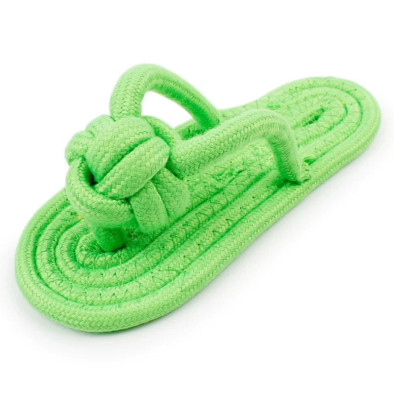 Durable Cotton Rope Slipper Knot Dog Chew Toy Small Dog Interactive Teeth Cleaning Molar Tartar Removal Safe Pet Chew Supplies