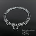35-70cm Dog Collar Metal Adjustable Double Row Telescopic Chain Triple Ring Explosion-Proof Punch Collar Dog Training Supplies