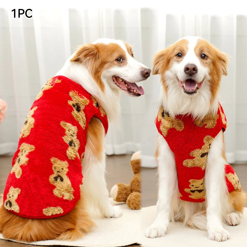 M-7XL Pet Warm Flannel Clothes Winter Dog Cat Coat Pet Clothes 5-35kg Bichon French Bulldog Clothes Pajamas