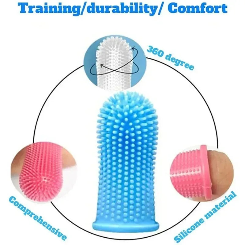 1/2/3pcs Dog Super Soft Pet Finger Toothbrush Teeth Cleaning Bad Breath Care Nontoxic Silicone Tooth Brush Tool