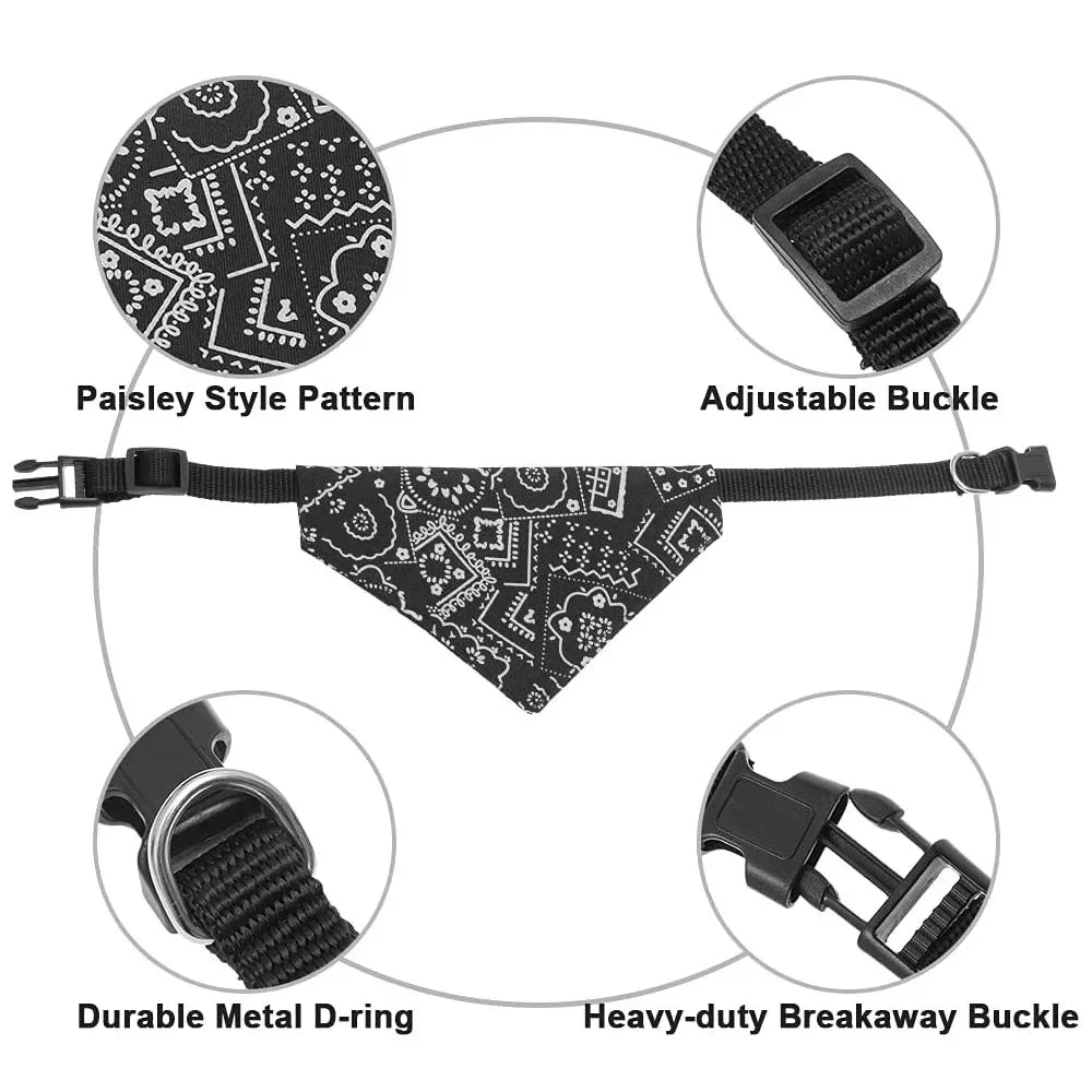 Dog Bandana Collar Scarf Cat Bandana Collar Adjustable Pet Collars for Puppy Cats Kitten Small Dogs Bandanas Scarf for Chihuahua