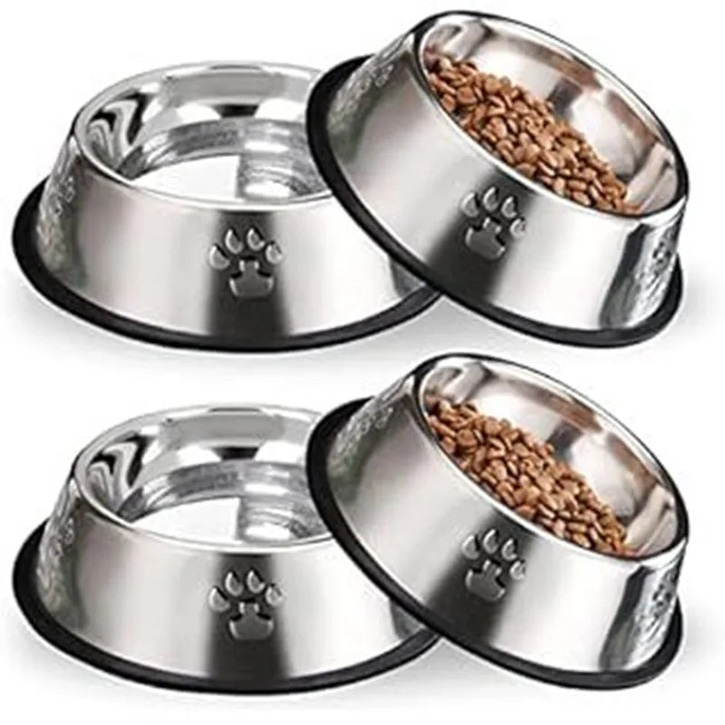 Stainless Steel Pet Bowl Cat Bowl Dog Food Bowl Multi-Specification Anti-fall Food Bowl Food Bowl Feeding Pet Supplies