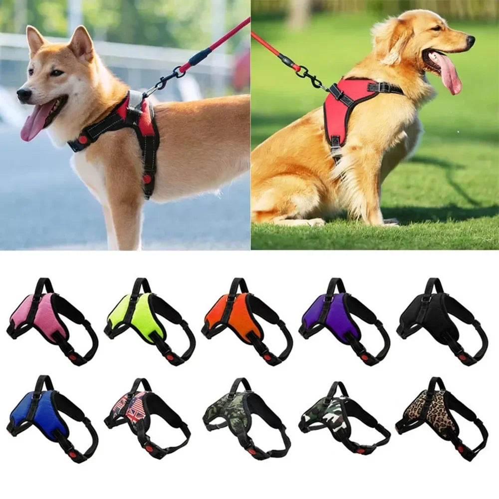 Adjustable Dog Harness Pet Large Dog Walk Out Harness Vest Collar with Hand Strap for Small Medium Large Dogs Pets Accessories