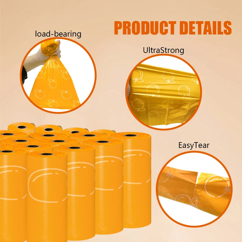 EPI photodegradable pet poop bags Orange scented dog poo bag pet cleaning supplies dispenser gift